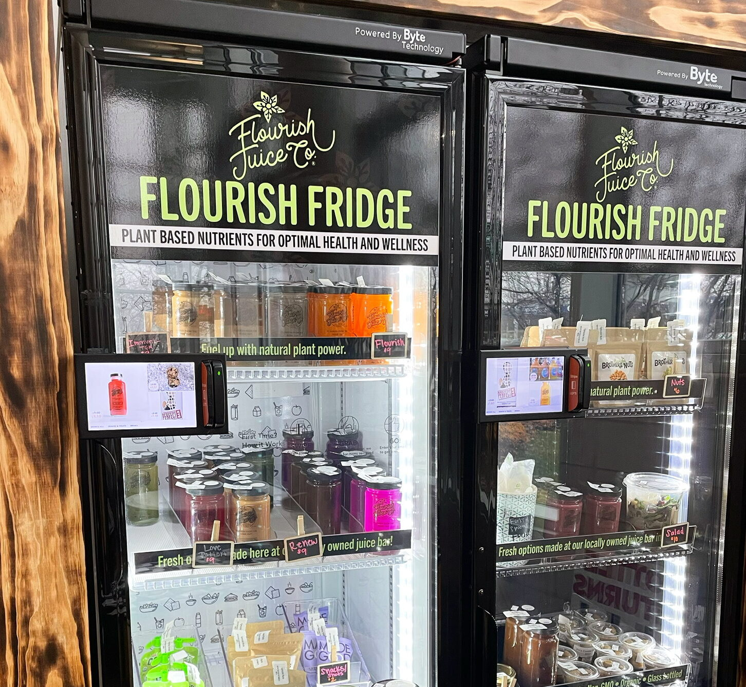 flourish juice co vending machine